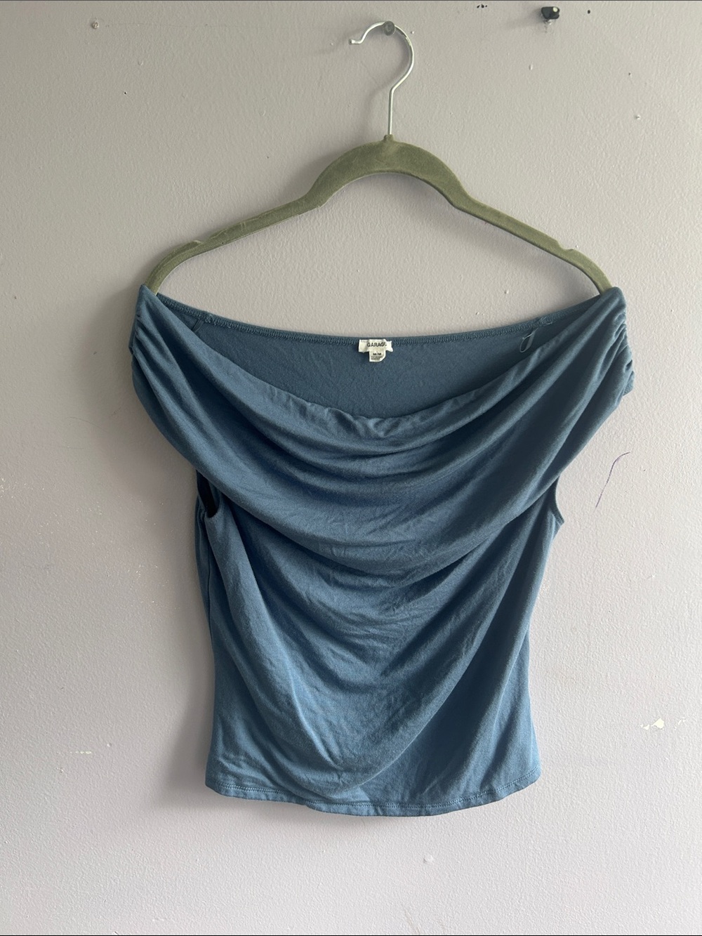 Garage Blue Off-Shoulder Women's Top